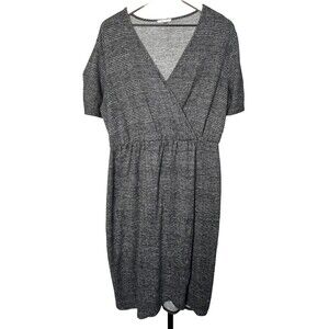 Maurices Dress Long‎ Sleeve Faux Wrap V Neck Black Plaid Stretch Women XL Career